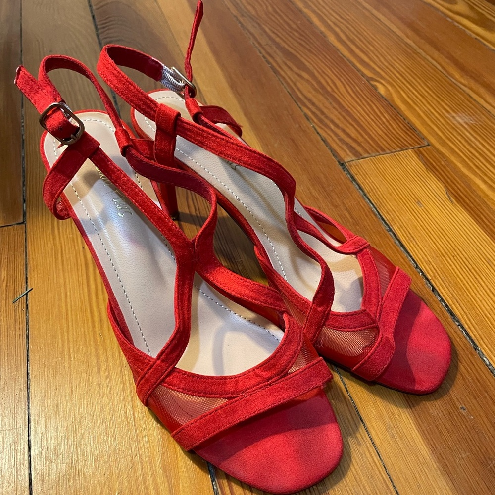 Dream Pairs Red Strappy Heels